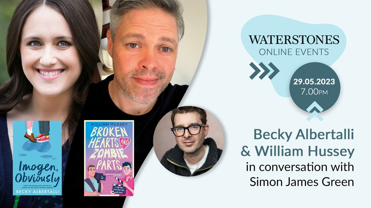 🚨RESCHEDULED VIRTUAL EVENT 29.05.23🚨 You don't want to miss the chance to hear these powerhouses of LGBTQ+ YA fiction talk all things sexuality, self-acceptance & friendship Tickets 👉:bit.ly/3VxSY77 @beckyalbertalli @WHusseyAuthor @simonjamesgreen @Waterstones