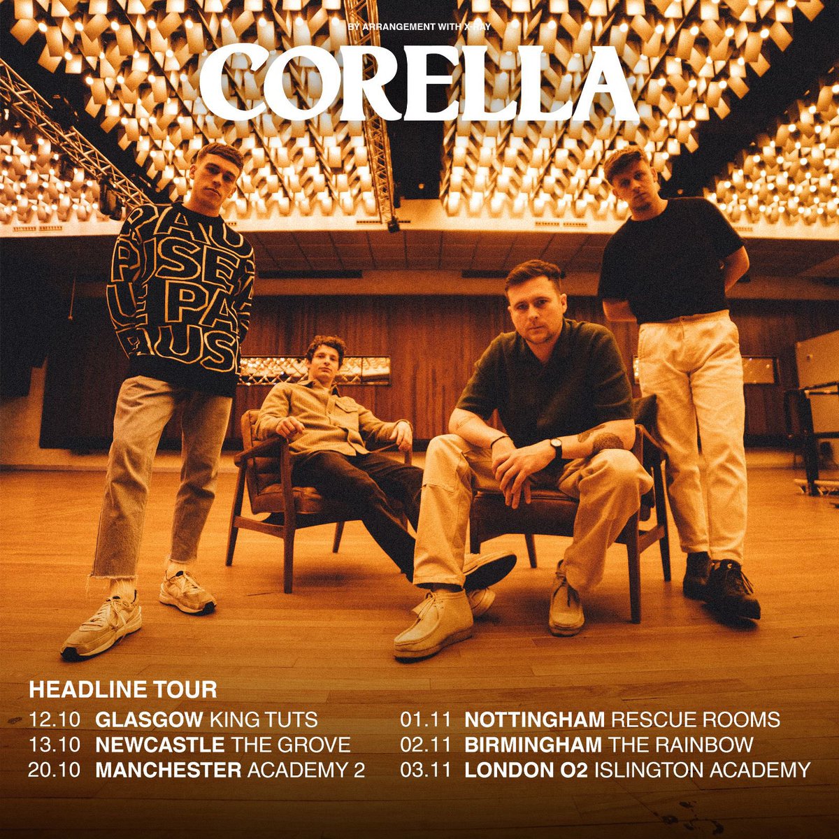 Corellamusic's tweet photo. We’re heading out on tour this autumn!! This will be the biggest and best tour of our lives and we can’t wait to see you all. New tunes and good vibes. 

Tickets go on sale this Friday at 10am. https://t.co/BZVrqPNMnV