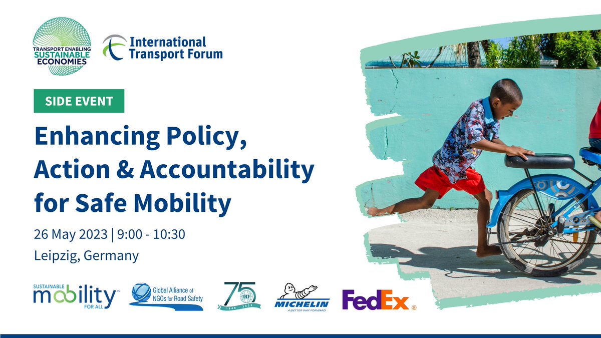 We look forward to showcasing the Accountability Toolkit alongside #Sum4All's report launch Enhancing Policy & Action for Safe Mobility at a joint side event with @irfgtkp @Michelin on Friday 26 May at @ITF_Forum. Event is in person so come join us if you are in Leipzig this week