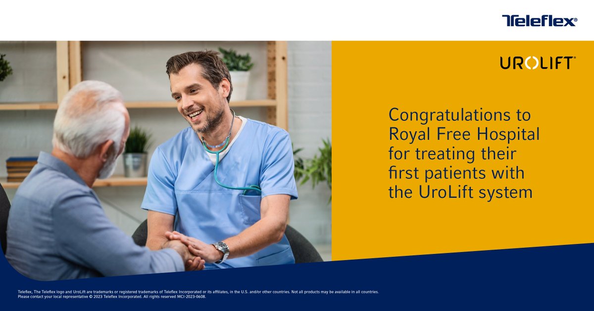 UroLiftEMEA's tweet photo. Congratulations to the Royal Free Hospital now offering the UroLift System as a treatment option for BPH patients #UroLift #Teleflex #BPH https://t.co/eN2uqOQxah