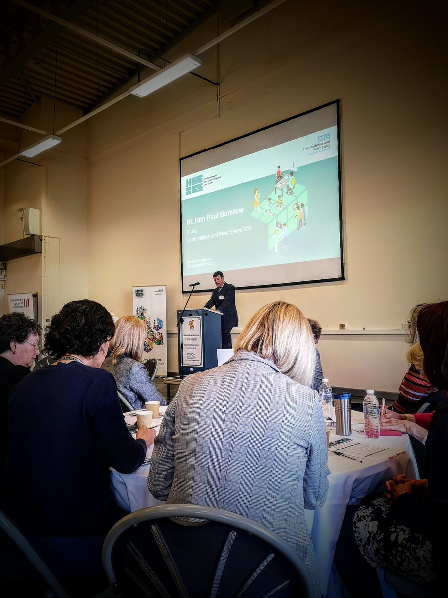 HWEICB's tweet photo. Our inaugural conference for system leaders in Hertfordshire and west Essex is underway. Our ICB's chair the Right Honourable Paul Burstow has welcomed delegates to an event packed with information about system achievements which support our 1.6 millions residents #HWEICBconf23 https://t.co/DXD2dUUfpS
