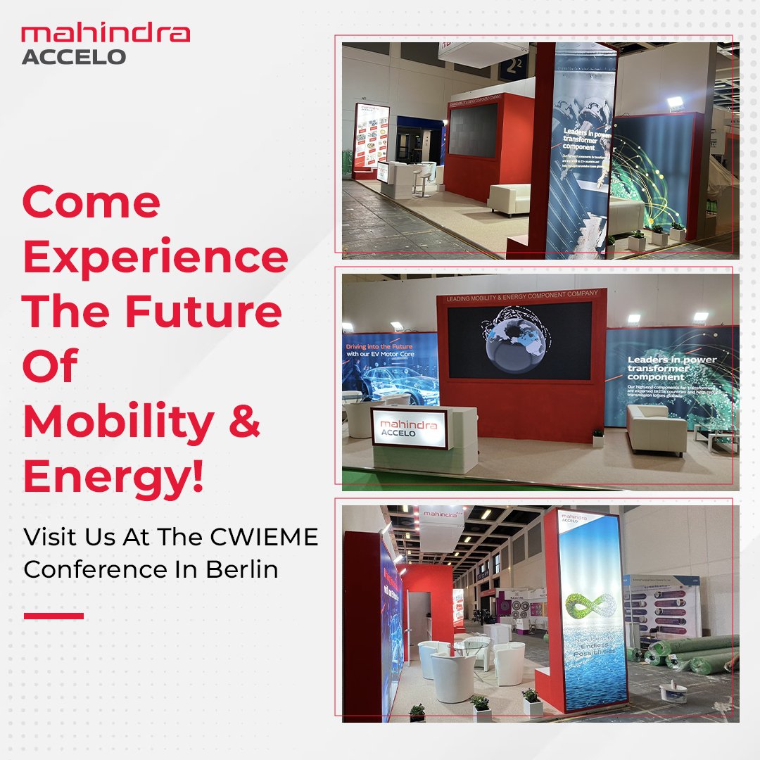 I'm elated to share that Mahindra Accelo is showcasing its business offerings at the prestigious CWIEME conference in Berlin from May 23 to 25, 2023 at stall 2.2 F64.