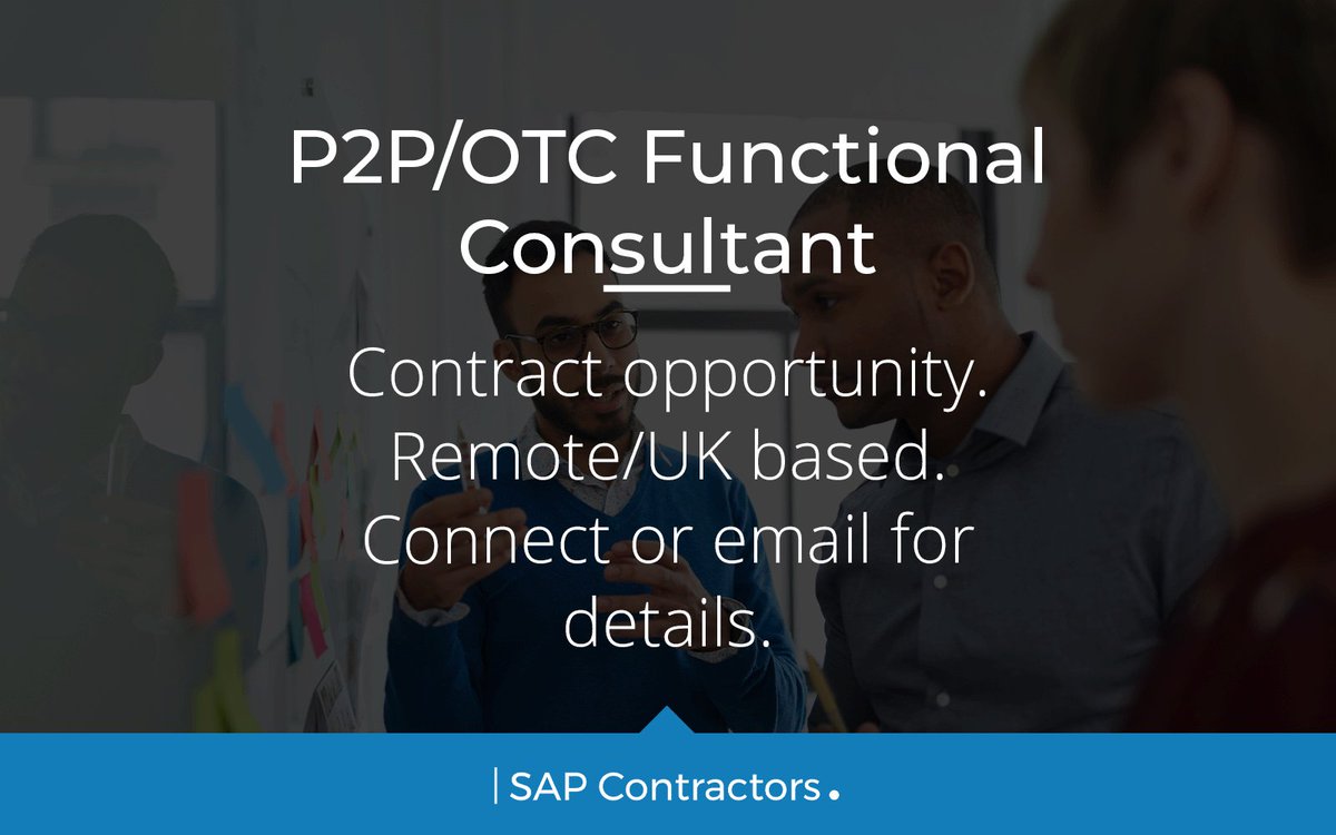 CONTRACT OPPORTUNITY: SAP P2P/OTC Functional Consultant
Rate: £650 per Day
Location: London, UK

For details, please contact Lauren Smith on Lauren.Smith@sapcontractors.com
 
@SAP #SAPJobs #S4HANA #Data #SAPERP #Cloud https://t.co/fxwS3VI9oN