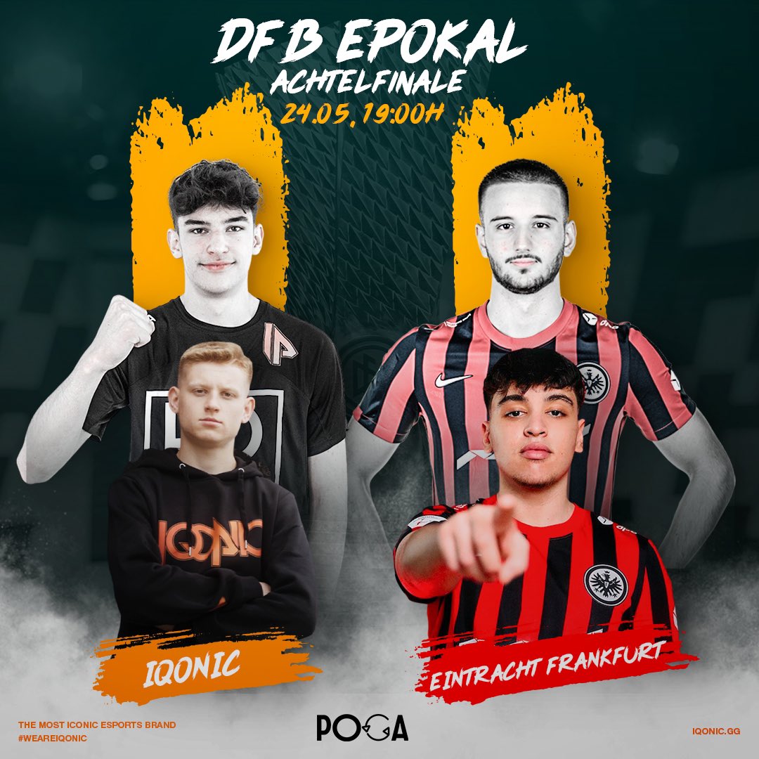 ⚡️ 𝐌𝐀𝐓𝐂𝐇𝐃𝐀𝐘 ⚡️

🏟 Achtelfinale, DFB ePokal
🆚 @Eintrachtesport 
🕖 19:00h
#️⃣ #DFBePokal 
🙅🏻‍♂️ @LukasOfficial11 x @JH7_xy 
📸 IQONIC / VBL