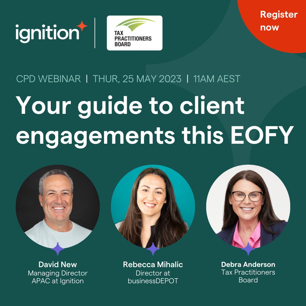 Join David New, Rebecca Mihalic &amp; myself Thursday morning at 11am AEST as we chat all things engagement letters. Why are they so important, what should be in them and all that fun stuff.
Register here tinyurl.com/5n8w7kyd
#TPB #Tax #engagementletters