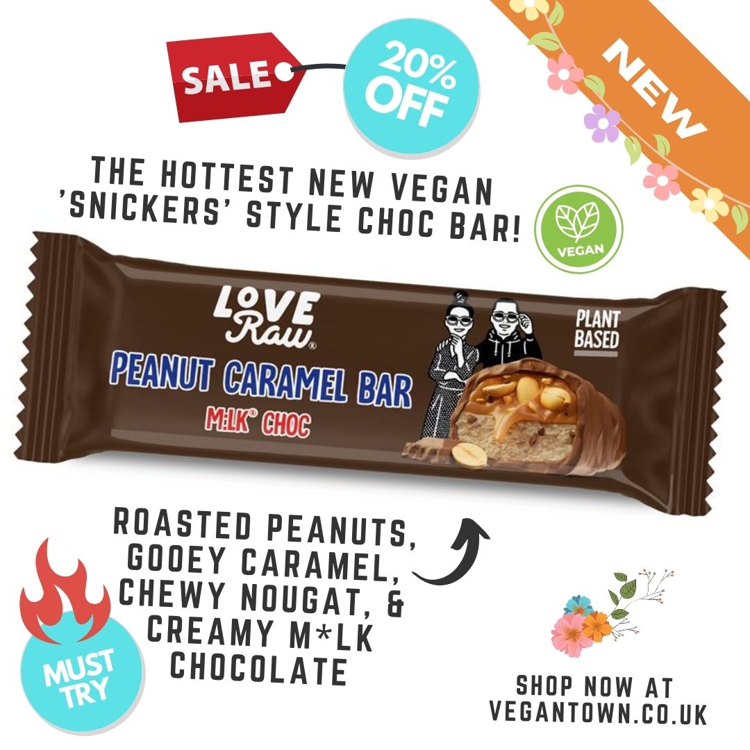 Limited time offer  🔥 Get 20% OFF LoveRaw's NEW Peanut Caramel Bars at vegantown.co.uk this week only! ⏰  #vegan #veganfood