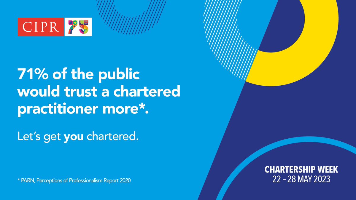 lottietaylor1's tweet photo. Itโs #chartershipweek @CIPR_Global and there are so many reasons why you should #getchartered
Happy to have a chat with anyone who is considering this. #PublicRelations #Communication #Trust https://t.co/KAmwxKJlXm