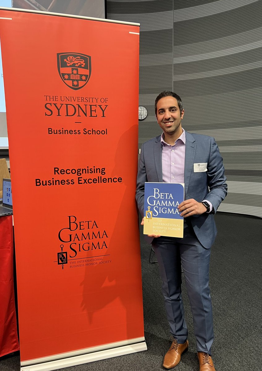 AliBesiso's tweet photo. Officially a member of @BGSHonorSociety for outstanding scholastic achievements in my #MBA program @sydney_business

Congratulations to all my colleagues who I had the privilege of sharing this experience with! 🙏🏼

It’s not easy being a #nerd, but I prefer it this way 😁 https://t.co/waJojlMSP2