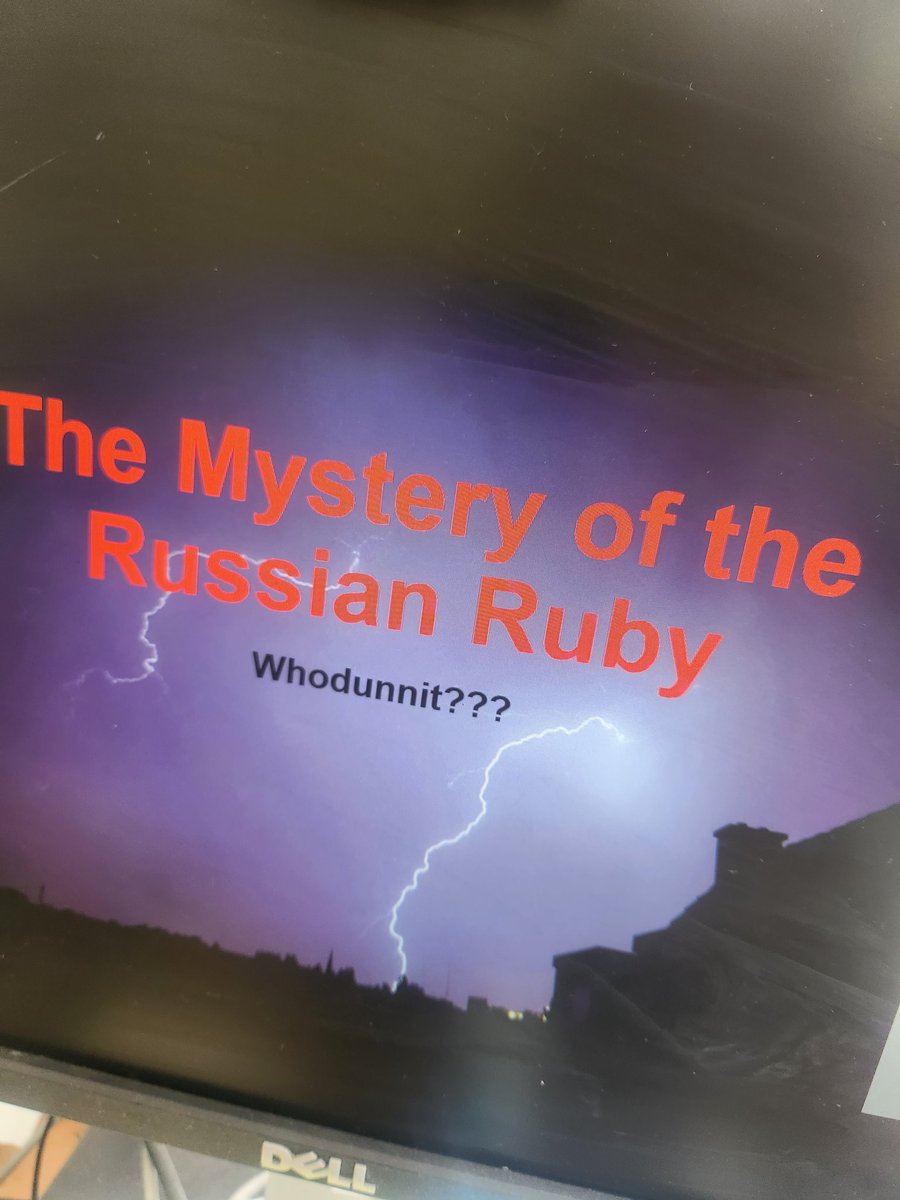 MrsMcGuireAnto's tweet image. Whilst the p6s are away, we are using the PEE strategy (from DHS English dept) in reading today to select information from a text to prove and explain 'Who stole the Russian Ruby?' #dhstransition @EnglishDennyHS
