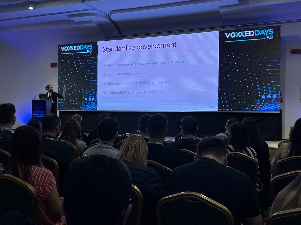 VoxxedIasi's tweet image. Join Andrei Timofticiuc from @google in Magnum room to find out about building at Google: From Idea to Production! #itisfun