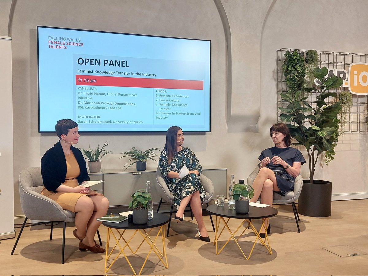 ohyeahfranzi's tweet photo. Up next is #InternationalSpringGathering23 #FemaleScienceTalents Panel II, moderated by Sarah Scheidmantel (@SarahSromka) '#Feminist Knowledge Transfer within Industry'

Dr. Ingrid Hamm &amp; Dr. Marianna Prokopi-Demetriades are our speakers &amp; experts ⚡️ https://t.co/MaSrmpkEup