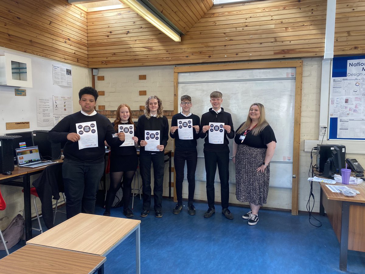 MissGoldTeacher's tweet photo. A big congratulations to our current cohort of @YoungSTEMLeader for gaining their SCVQ3 awards today. 👏🏻Your journeys have been fantastic to watch - especially all the arcade games you have been coding! 👾🕹️ @IHSupdates https://t.co/zrN4d8yU6i