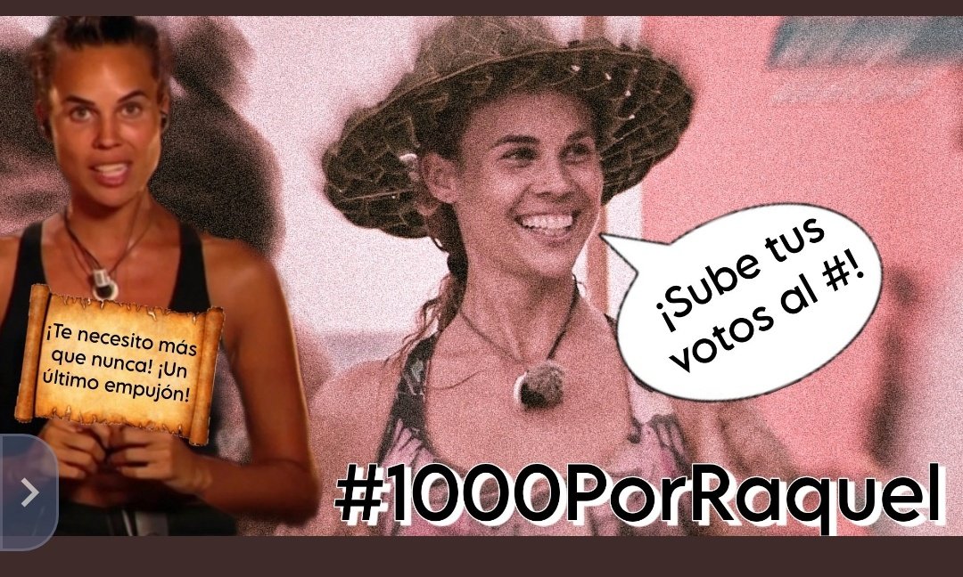 Gracias a tod@s los que estos días nos habéis ayudado con votos para Raquel, no pudo ser, pero SEGUIMOS
Salvemos a Raquel
#TeamRaquelArias
#TierraDeNadie12 
@SV_2023_ 
<a href="/raquelariasj/">Raquel / Roko</a> 
VOTOS AL #1000PorRaquel