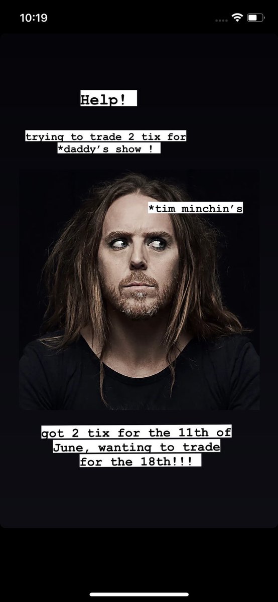 Tim Minchin solo show tickets trade opportunity!!! Help!!