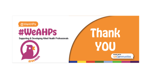 And that's the hour!!

Thank you so much for taking part in tonight’s #WeAHPs tweet chat - and thank you @ArdittoClaire for being such a wonderful host!💜

🌟For further information on Enhanced Practice for AHPs please follow this link hee.nhs.uk/our-work/enhan…