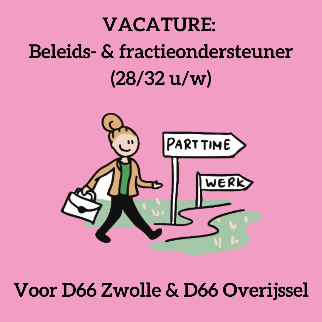 📣𝐕𝐀𝐂𝐀𝐓𝐔𝐑𝐄
<a href="/D66Zwolle/">D66Zwolle</a>
<a href="/D66Overijssel/">D66 Overijssel</a>
zoeken een fractie- &amp; beleidsondersteuner (28/32 u/w). Schrijf je haarscherpe teksten en draai je je hand niet om voor het organiseren van werkbezoeken? Zie de vacature op de site!📷 
d66.nl/zwolle/nieuws/…… 
#vacature #D66 #Zwolle