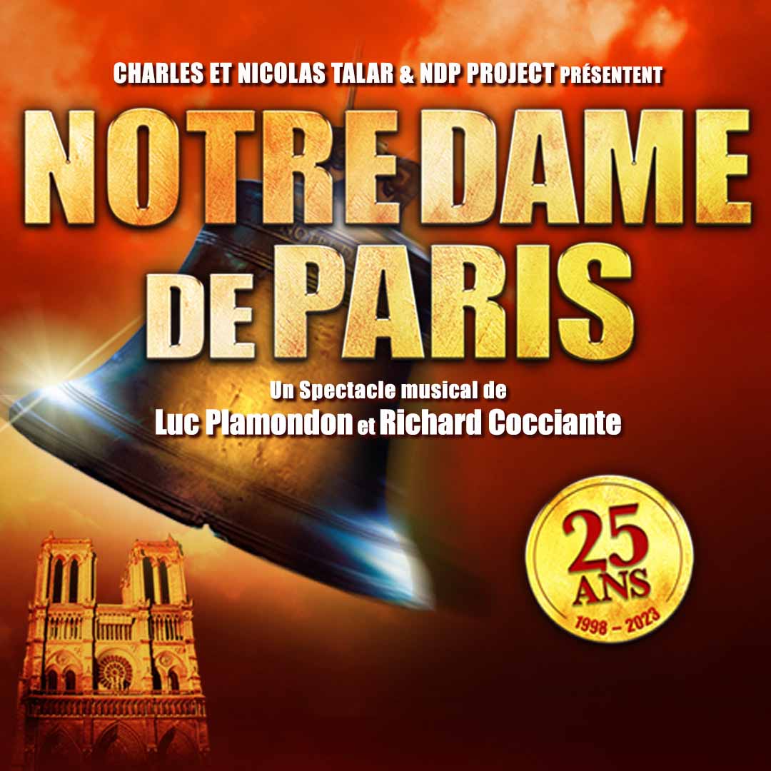 #SPECTACLE
A l'occasion de son 25ème anniversaire, NOTRE-DAME DE PARIS, revient au Palais des Congrès, lieu de sa création, puis partira en tournée dès janvier 2024 ! 🔔

🎟 bit.ly/3BQSwrl