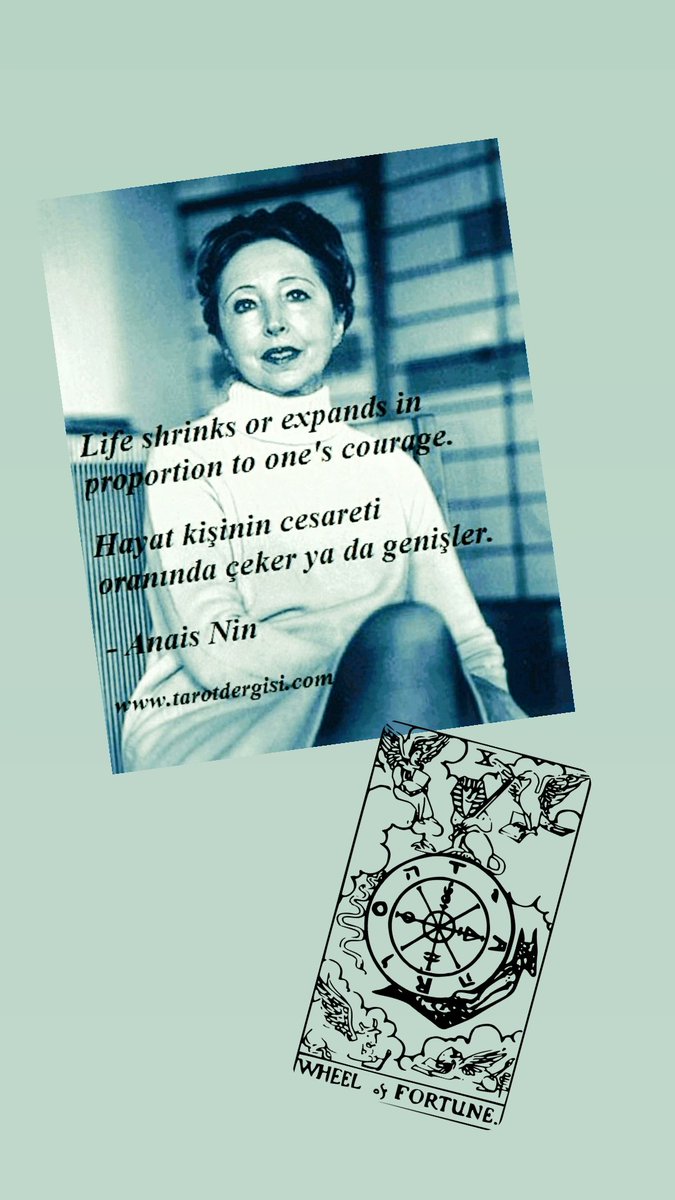 TarotDergisi's tweet photo. #wheeloffortune #anaisnin #tarotilekendimitolojimiz https://t.co/QyJpbGEi1R