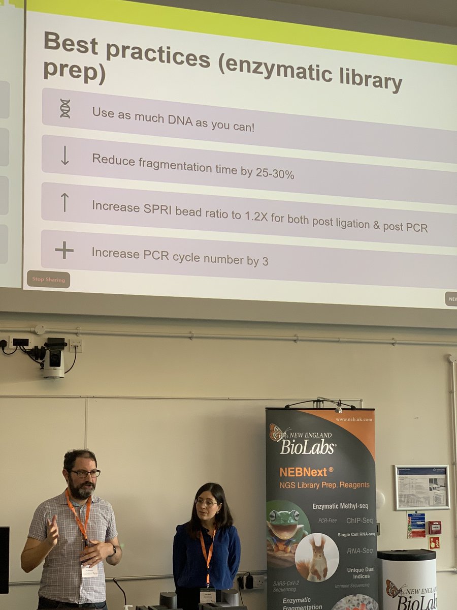 GenomicsLondon's tweet photo. Tony, Paola and Saba from @uclgenomics starting the day by sharing their experience and providing advice on best practices to sequence FFPE and single cell samples https://t.co/fpQ8OmFN0a