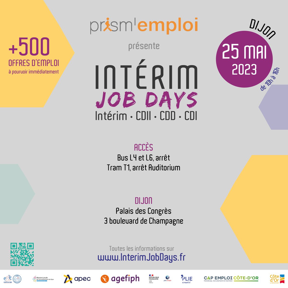 J-1 avant la 1ère édition des Intérim Job Days  le 25 mai au Palais des Congrès de Dijon  avec nos partenaires :
@poleemploi_bfc <a href="/Capemploi_/">Cap Emploi</a> <a href="/ApecBFC/">Apec Bourgogne-Franche-Comté</a> <a href="/LE2c21/">Lucie E2C21</a>
<a href="/E2cCotedOr/">E2C Côte d'Or</a> <a href="/AKTO_OPCO/">AKTO</a> @agefiph_bfc
<a href="/CoteDOrActu/">Cote D'Or Actualité</a> <a href="/Missionlocale21/">Mission Locale Dijon</a>
#intérim #recrutement #emploi #emplois #Dijon #salon