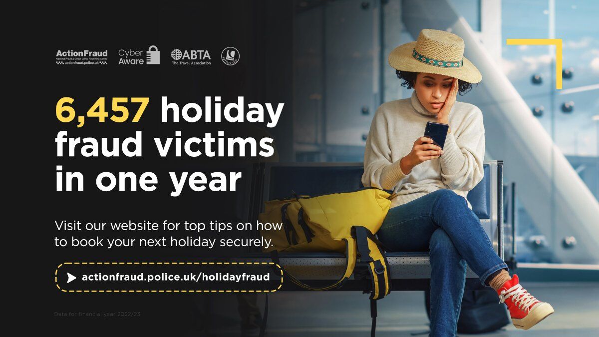 ⚠️6,457 people fell victim to #HolidayFraud between April 2022 and March 2023.

🏖️Follow these top tips on how to find and book your holiday securely: actionfraud.police.uk/holidayfraud