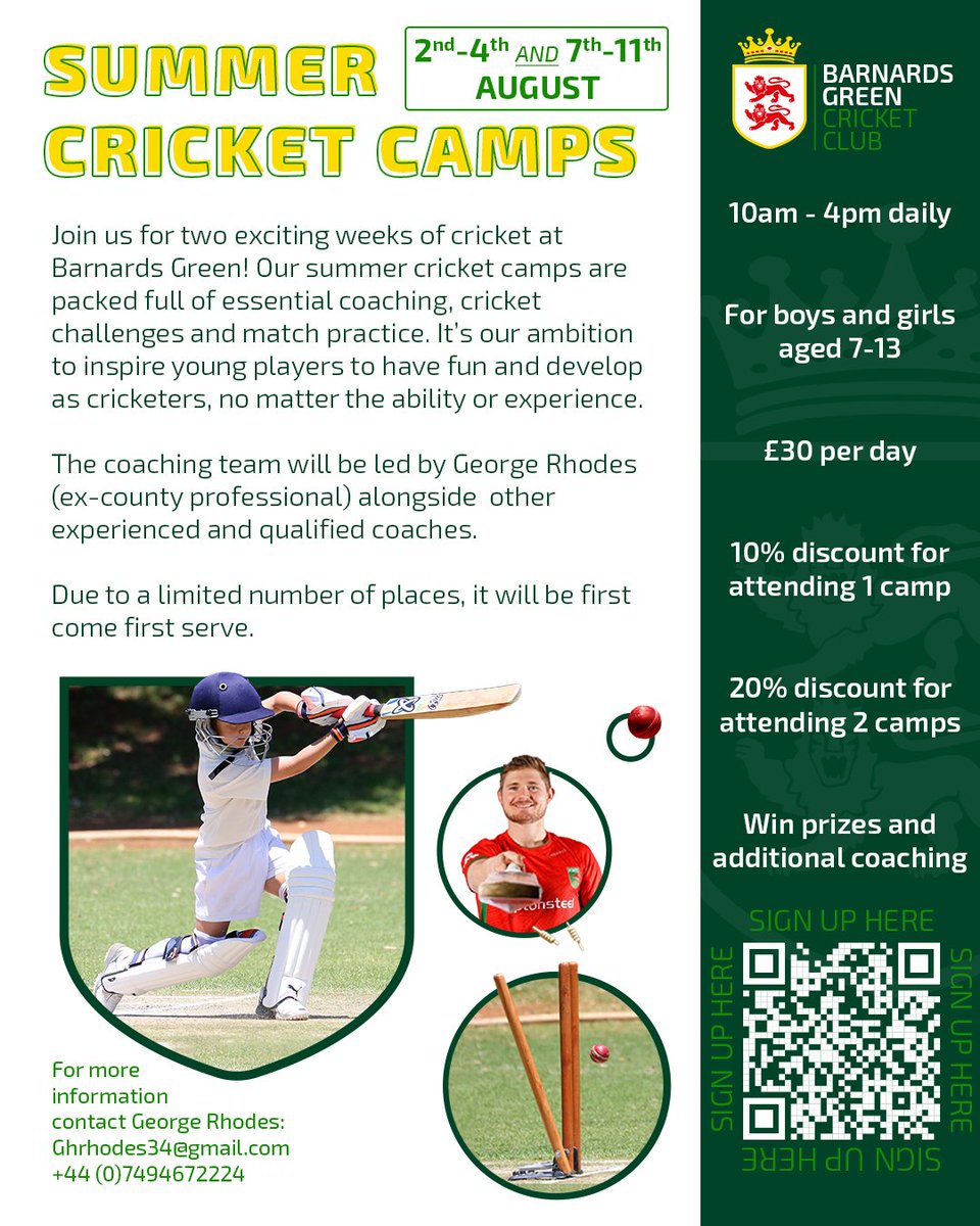 Message for further details or sign up by scanning the QR code!