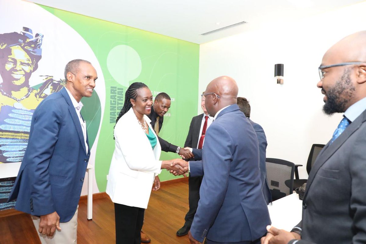 Environment CS Soipan Tuya meets United Nations Framework Convention on Climate Change (UNFCC) team led by Nicklas Svenningsen, Manager, Programme Coordination ahead of this year's Africa Climate Week (ACW).

Images: @Environment_Ke | Twitter