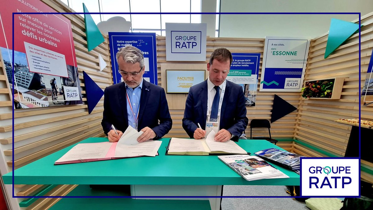 A l'occasion des Universités des Mairies de l'Essonne, Xavier Léty, président de #RATPCapIDF, filiale du #groupeRATP, et Lionel Tiron, président du Rugby Club Massy Essonne <a href="/RCME91/">Rugby Club Massy Essonne</a>, ont signé une convention de partenariat.