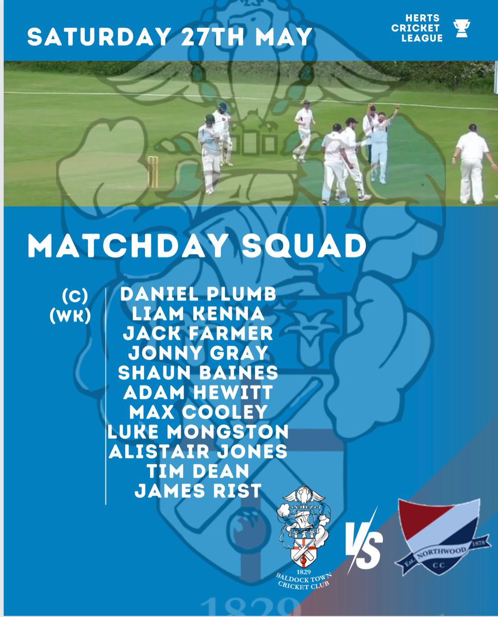 Saturday: 1st XI away at Northwood 2nd XI