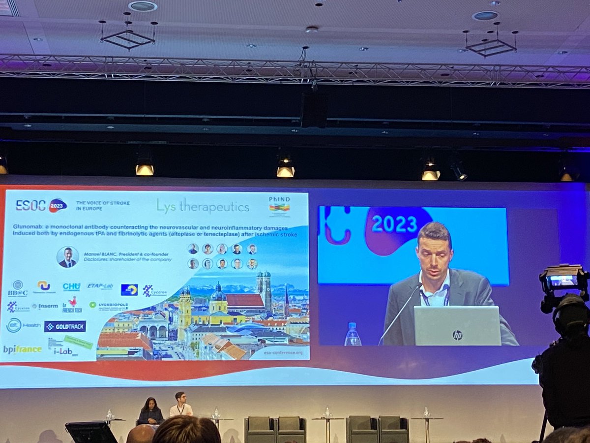Very nice talk by <a href="/ManuelBlanc1/">Manuel BLANC</a> , presenting « Glunomab: A Monoclonal Antibody Counteracting Damages Induced by Fibrinolytic Agents (Alteplase Or Tenecteplase) After Ischemic Stroke. ». 
#ESOC2023 <a href="/BbCaen/">Institut BB@C</a> <a href="/ViviensLab1/">Vivien's Lab</a>