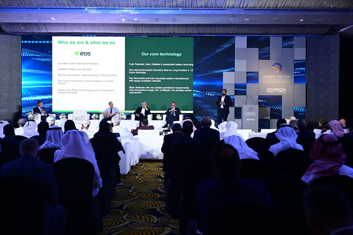 Yashwanth Mahadevan, Sales Manager, EoS 
1GWh total #energy discharged in the field is 'an important milestone that we have achieved in EoS' 
#energy_storage_forum #energytechnologies #gccia #EPRI #middleeast