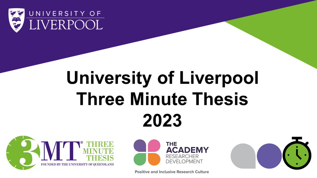 Thank you to all who attended the UoL 3MT final @RCPspaces Congratulations to all the UoL 3MT finalists, for their amazing presentations👏 Congratulations to the UoL 3MT winner Fionnuala McCully @FR_McCully and the People's Choice Award Winner Chloe Gray 🎉 #LivUni3MT