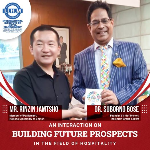 @subornobose , Chairman and Chief Mentor of IndiSmart Group, & IIHM met Mr. Rinzin Jamtsho, Member of Parliament,National Assembly of Bhutan to foster future prospects in the field of hospitality.
@tourismbhutan @IIHMHOTELSCHOOL @UNWTO
#UNSDG #SDG17 #IIHMhotelschools #iihm30years