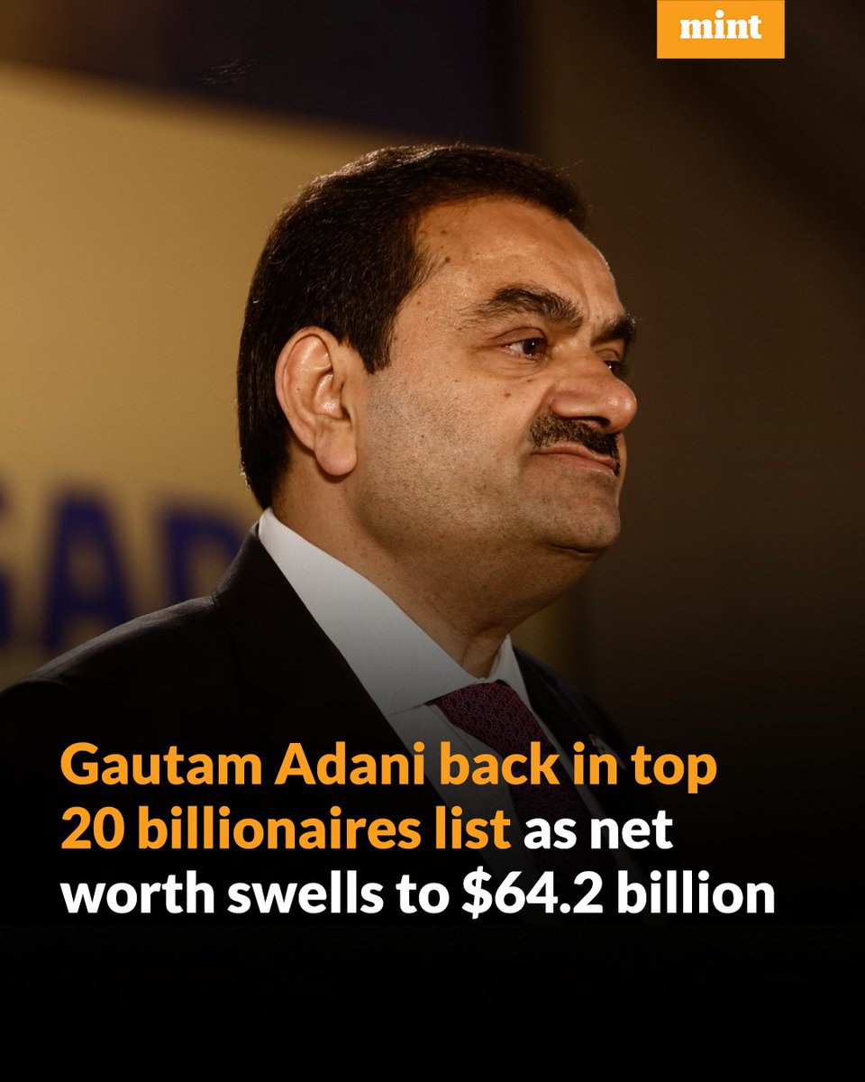 Billionaire #GautamAdani, the chairman of #AdaniGroup has again entered in the list of the top 20 world billionaires, thanks to the stellar rally in shares of the group companies. 

Read here: livemint.com/market/stock-m…