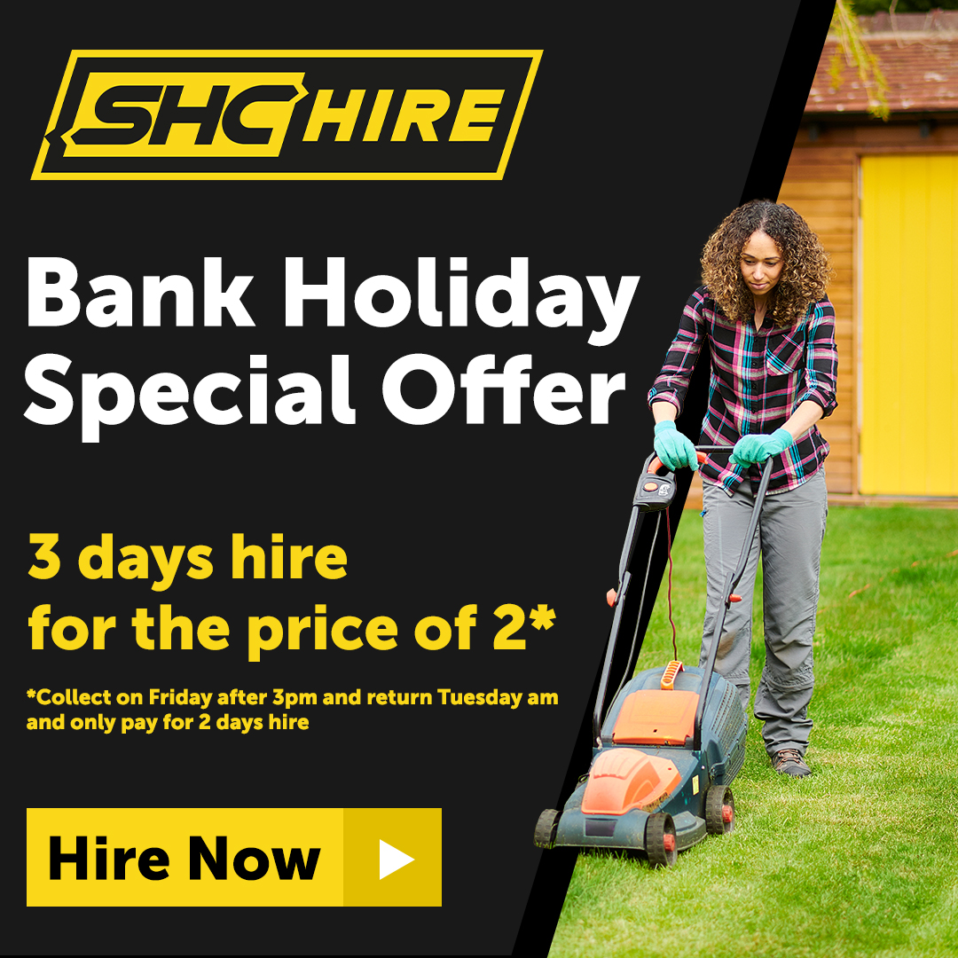 🌞Take advantage of the weather this weekend and use our '3 days for the price of 2 days*' offer.
We have a wide range of gardening equipment and lots of other tools to help you tackle any DIY job!!  
shc.co.uk/product.../gar…