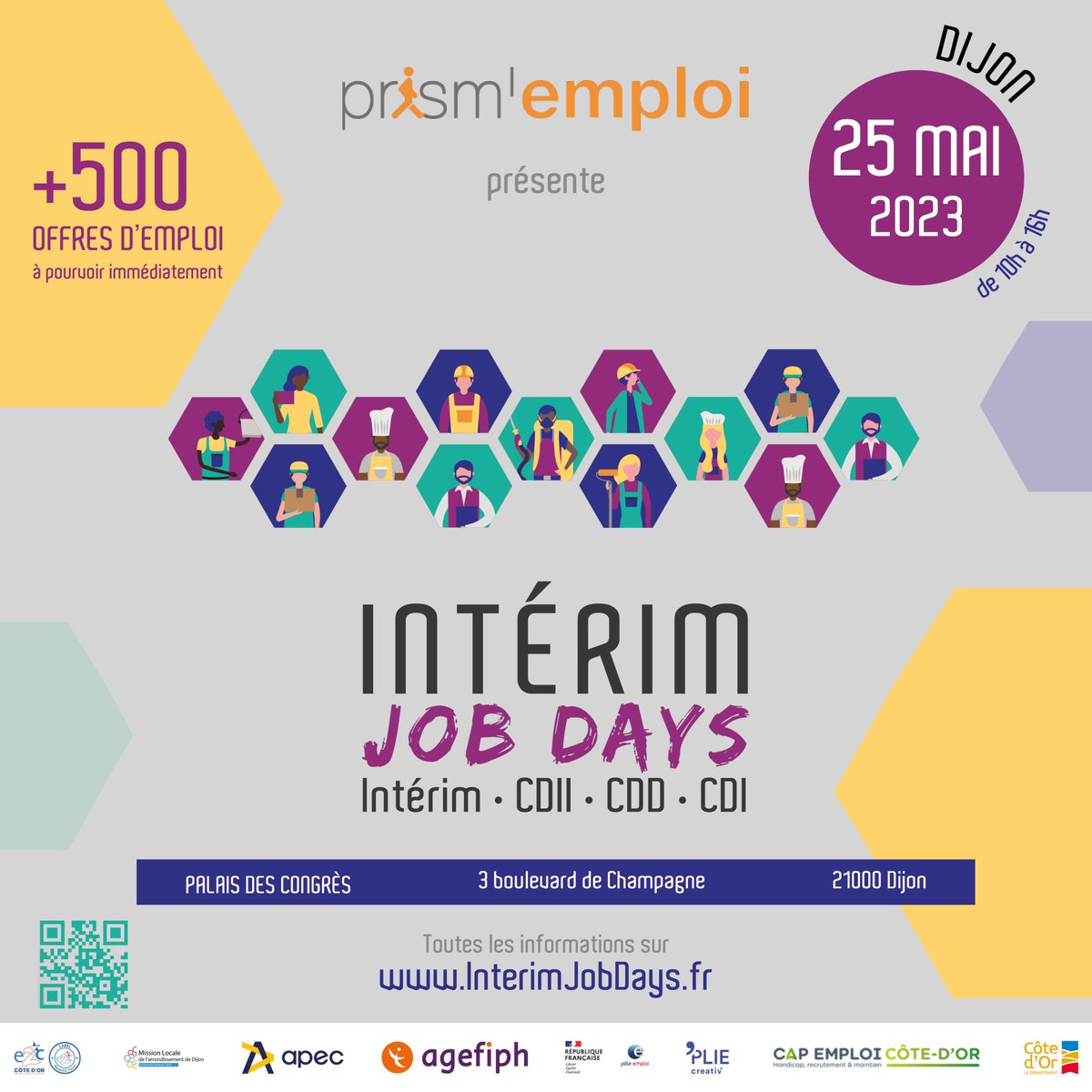 La 1ère édition des Intérim Job Days aura lieu demain au Palais des Congrès de 10h à 16h. +500 offres d'emploi à pourvoir immédiatement auprès des 15 agences d'emploi partenaires (intérim + recrutement CDD/CDI)prismemploi.eu/download-file?… 
<a href="/Infos_Dijon/">Infos Dijon</a> #Dijon #Emploi <a href="/dijon/">Ville de Dijon</a>