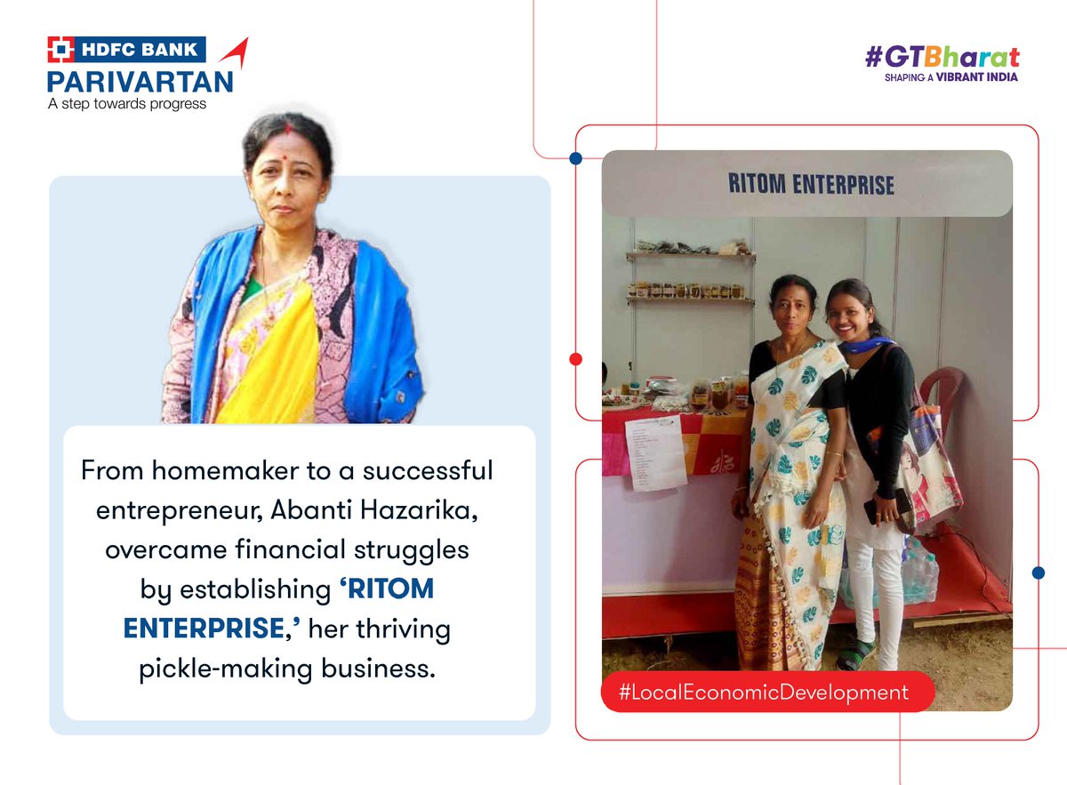 GrantThorntonIN's tweet image. #LocalEconomicDevelopment | Meet Abanti Hazarika, a woman entrepreneur belonging to the Karayani village in the Dergaon cluster of the Golaghat district of Assam. Previously, she was a homemaker who depended entirely on...