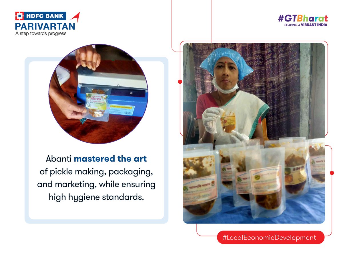 GrantThorntonIN's tweet image. #LocalEconomicDevelopment | Meet Abanti Hazarika, a woman entrepreneur belonging to the Karayani village in the Dergaon cluster of the Golaghat district of Assam. Previously, she was a homemaker who depended entirely on...