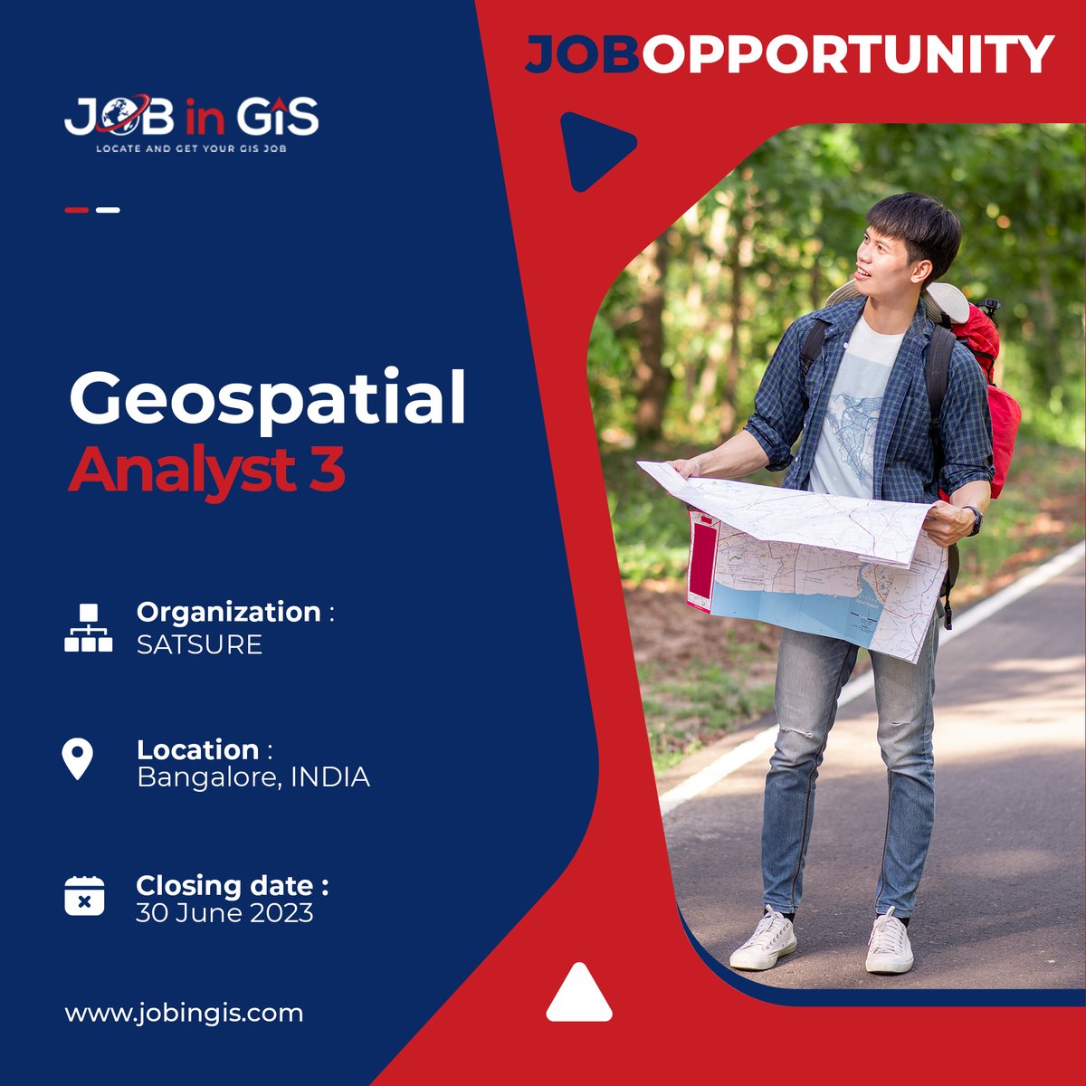 #jobingis : SATSURE is hiring a Geospatial Analyst-3
📍Location : #Bangalore #India 

Apply here 👉 : jobingis.com/jobs/geospatia…

#Jobs #jobsearch #cartography #Geography #mapping #GIS #geospatial #remotesensing #gisjobs #gischat