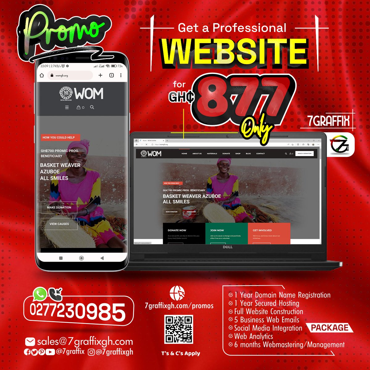 7gxsolutions's tweet photo. Get a PROFESSIONAL WEBSITE for only GH₵877. 
🔗 Read More here: https://t.co/IwEMumxgtr
🤙🏿 027 723 0985  | 📧 Sales@7graffixgh.com 

👌🏿Why us?: We don't just develope websites we do more: https://t.co/vQw5Vdzh0G  #WebsiteDesignPromo #7GX #7GRAFFIX #7graffixPromo https://t.co/uDo0ro8G15