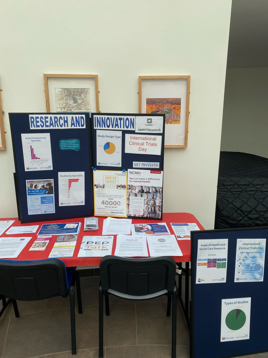 As part of  #InternationalClinicalTrialsDay, we also have an information stand in the reception area of the  Redwoods Centre, come and visit the stand to find out more about what #research we are doing. 
#shapethefuture💙