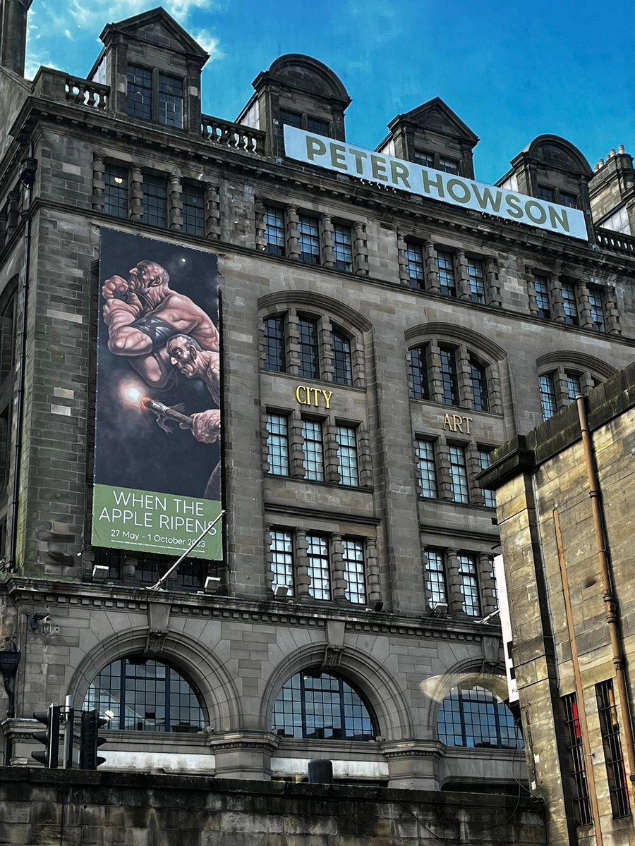 EdinCulture's tweet image. The City Art Centre stands in the sunshine today in anticipation of our major Peter Howson Retrospective. &apos;When the Apple Ripens: Peter Howson at 65 - A Retrospective&apos; opens on Saturday. ##Edinburgh #ForeverEdinburgh #artist #art