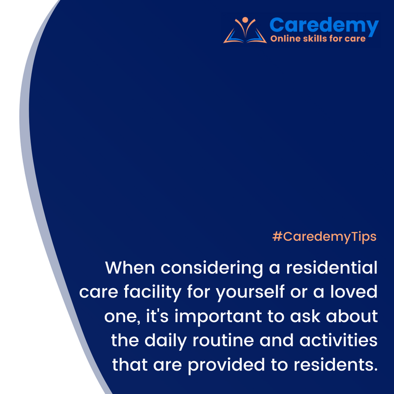 caredemy2's tweet photo. π A good residential care facility should have a schedule of activities that is tailored to the needs and preferences of the residents, and that encourages social interaction, physical activity, and mental stimulation.
#Caredemy #Safety #HealthcareWorker #SafetyFirst https://t.co/9xauaDPUJo