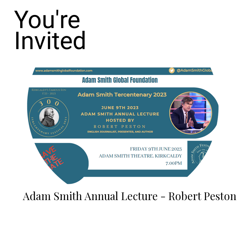 Adam Smith Annual Lecture 2023 - Robert Peston
wix.to/j0bUMr2
#adamsmithglobalfoundation #adamsmith300 #robertpeston #on@fife #lovefife