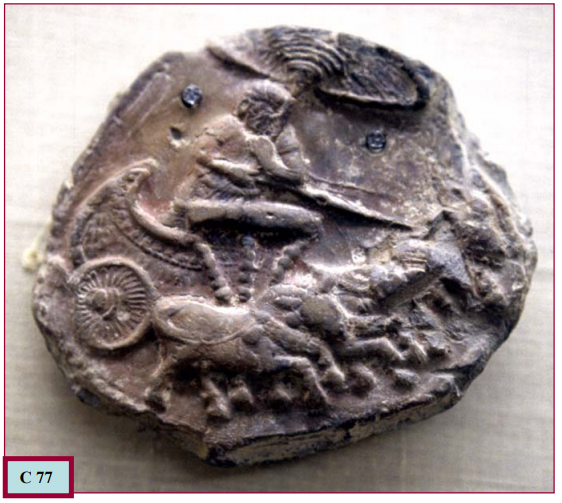 Seal showing a charioteer from Kaushambi, Uttar Pradesh, India ( 1ˢᵗ Century BCE )
