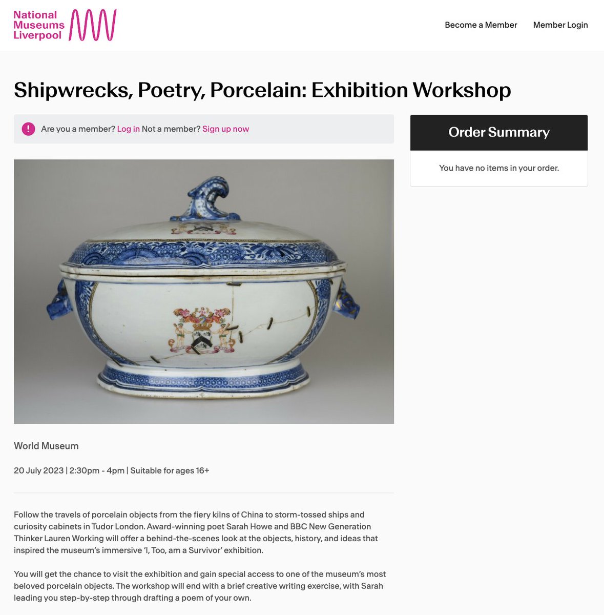 lauren_working's tweet image. The link is up for the 'Shipwrecks, Poetry, Porcelain: Exhibition Workshop' I am conducting w/ the brilliant Sarah Howe @World_Museum in Liverpool on 20 July for @SRSRenSoc. 

Get a (free!) behind-the-scenes look at the immersive Chinese ceramics gallery:
book.liverpoolmuseums.org.uk/events/bb92f26…