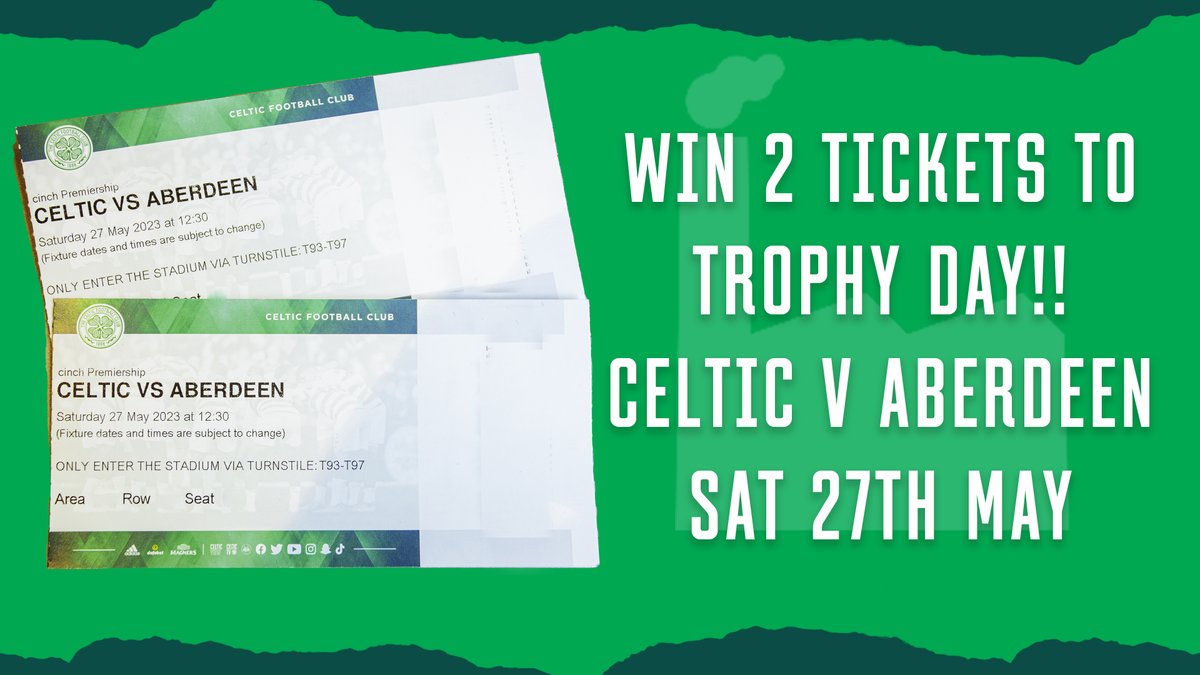gorbalsdrinksco's tweet photo. WIN TICKETS TO CELTIC v ABERDEEN 🏆

As official Spirit Partners of Celtic Football Club, we’re giving a lucky  winner the chance to win a pair of tickets to TROPHY DAY.

Simply follow our page and click link and create account

https://t.co/9O8DOCfguo

#CelticFC #gorbalsdrinksco https://t.co/ZnEtigzkQG