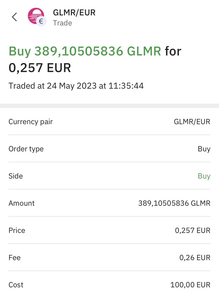 $0.27 for 1 $GLMR is just crazy! 

I wish I had more money rn 😉 Slowly adding more and more to the bag! 
Probably the best project in #polkadot ecosystem!

#Moonbeam #crypto #EVM $BTC $DOT #blockchain $ETH $MOVR #Web3 @MoonbeamNetwork