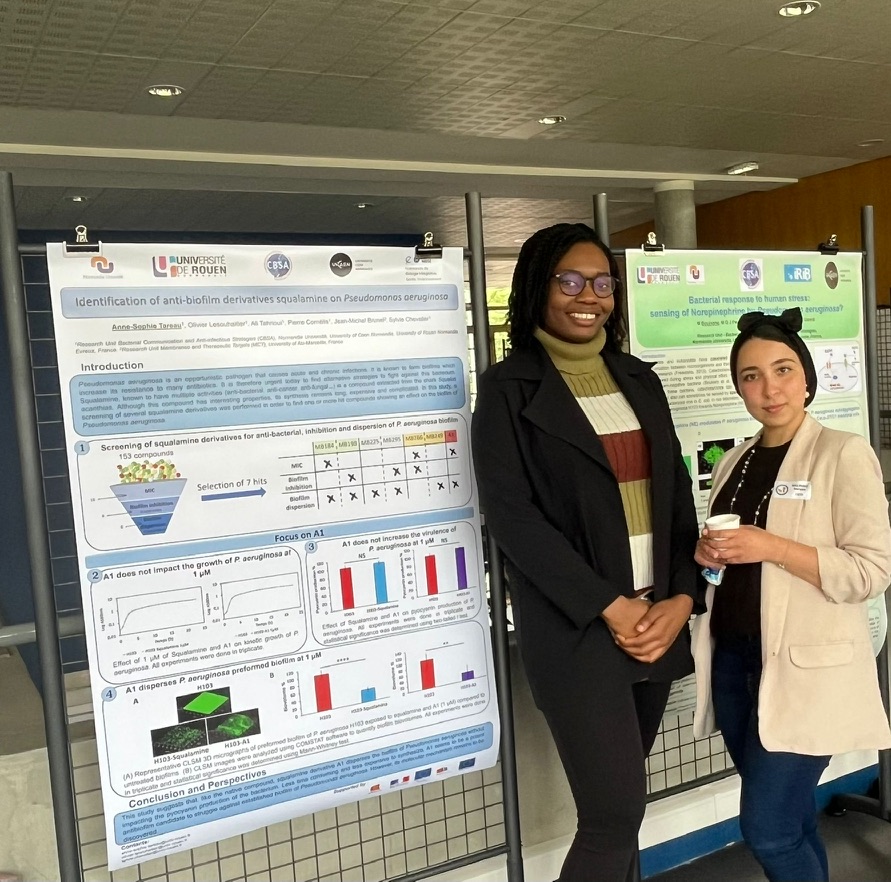 CBSA_Lab's tweet photo. @Anne-Sophie Tareau & @MeryemBoujnane, PhD students at @CBSA_Lab, presented their work at “Rencontres Normandes de Microbiologie, May 22d, 2023” organised by @Ribet_David and @Chervin Hassel (Thanks to #IRIB, @U1073lab, #Dynamicure, @univrouen).
Congratulations and Well done 👏🏻🤓 https://t.co/CaMgUSGL5l