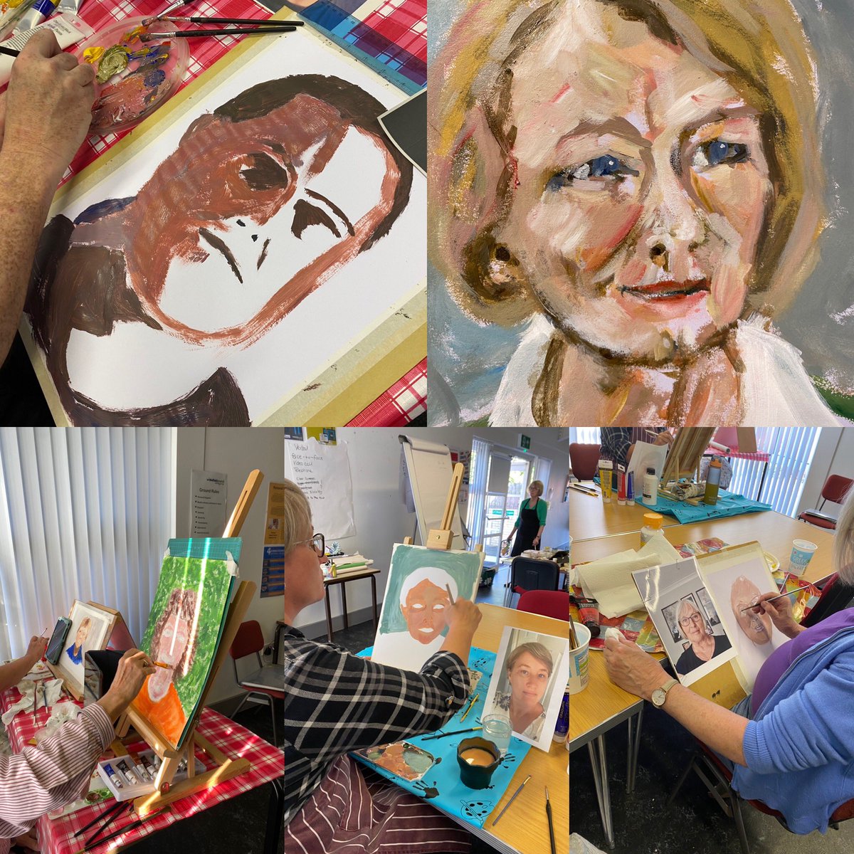 A busy evening producing self portraits. Thanks Richard Kitson for your demo and helping us to improve our observational skills